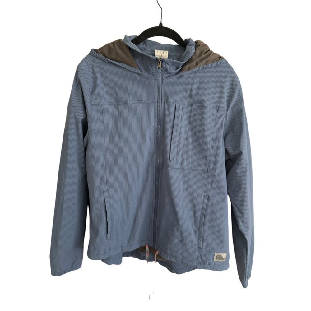 Blue Gorpcore Lightweight Windbreaker Jacket Hooded Hiking Outdoor L - Picture 15 of 16